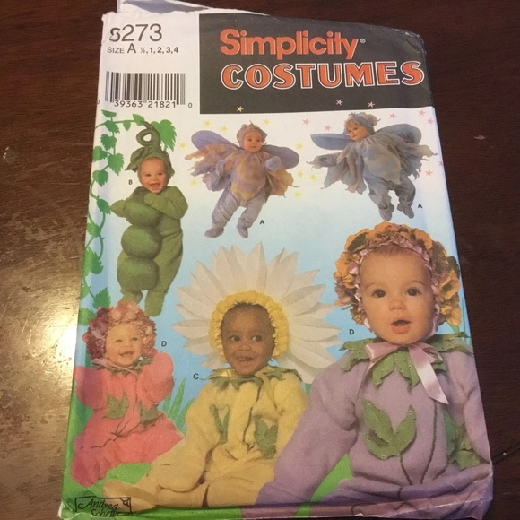 Vintage simplicity pattern 5882- 1/2-1-2-3-4-fairy-peas in a pod-flower - Picture 1 of 7